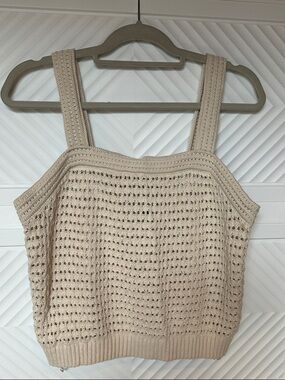 Universal Thread Beige Crochet Tank Top